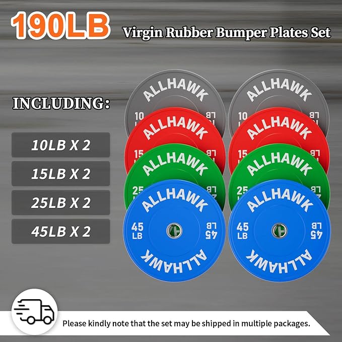 Colorful Olympic Bumper Plates, 2-inch Stainless Steel Insert, Virgin Rubber Weight Plate Set for Barbell Weight Lifting and Strength Training Home Gym-StrideForce Fitness