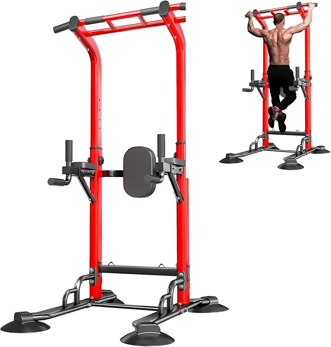 soges Power Tower Pull Up Bar Station, Dip Station for Home Gym, Height Adjustable Heavy Duty Strength Home Training Fitness Workout Equipment-StrideForce Fitness