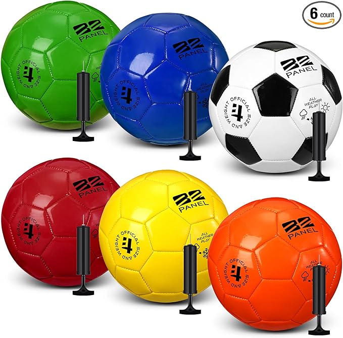 Deflated Soccer Balls with Pump Bulk Outdoor and Indoor Training Practice Soccer Ball Machine Stitched for Sports Birthday Gift Party Supplies-StrideForce Fitness