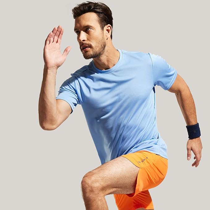 MIER Men's Quick Dry Workout Shirts Moisture Wicking Running Athletic Performance T-Shirts Recycled Polyester Top Tee-StrideForce Fitness