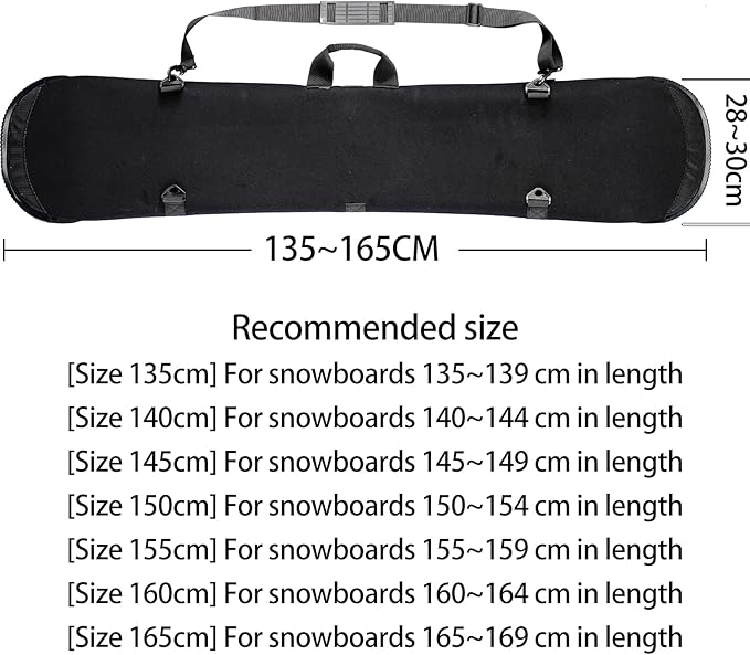 Snowboard Cover Sleeve Case, Snowboard Sleeve Bag Adjustable Soft Cover with Shoulder Strap Bag with Binding-StrideForce Fitness