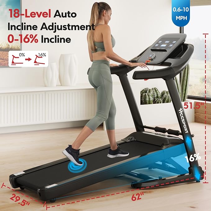 Treadmill with Incline, 3 in 1 Under Desk Treadmill Walking Pad with Removable Desk Workstation 3.5HP Foldable Compact Walking Treadmills for Home Small Office with Wristband Remote Control-StrideForce Fitness