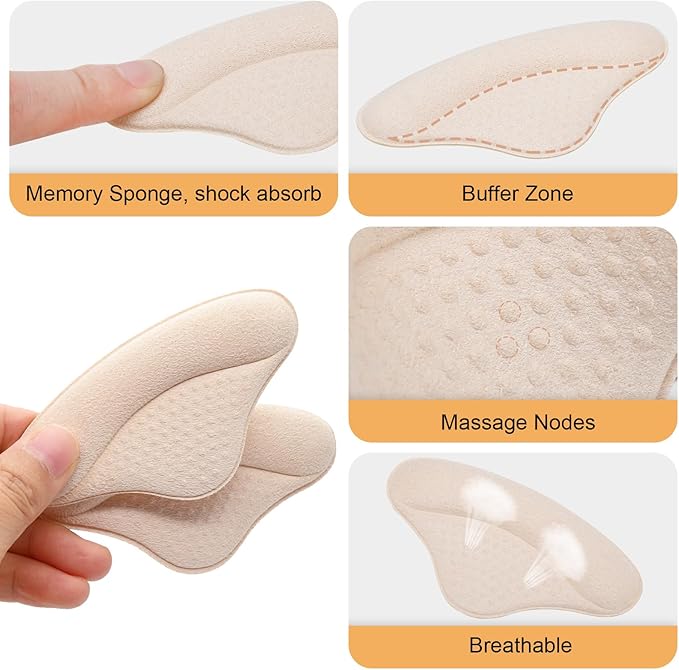 Ball of Foot Cushions,Metatarsal Pads for Women,Heel Cushion Pads, Heel Grips Liners for Heel Pain Relief, Blisters,Friction, Non-Slip Shoe Inserts for Loose Shoes,Shoe Fillers Make Shoes Fit Tighter-StrideForce Fitness