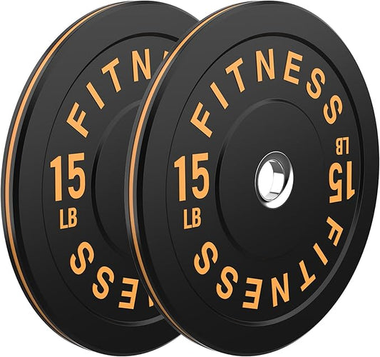 2 Inch Bumper Plates，10-500lbs，Barbell Rubber Olympic Weight Plates Set for Home Gym, Strength Training & Weight Lifting, Multiple Options Colors-StrideForce Fitness