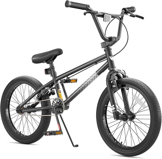67i Boys BMX Bike 18/20 Inch Ages 8-12 Kids Bicycle with Front Rear U Brake Adjustable Seat Iron Fork 2.09" Wide Tires-StrideForce Fitness