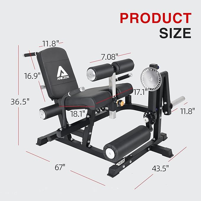 ANICZON Leg Extension and Curl Machine, Leg Rotary Extension for Thigh with Adjustable Seat & Backrest, Lower Body Leg Machine with Plate Loaded for Home Gym-StrideForce Fitness