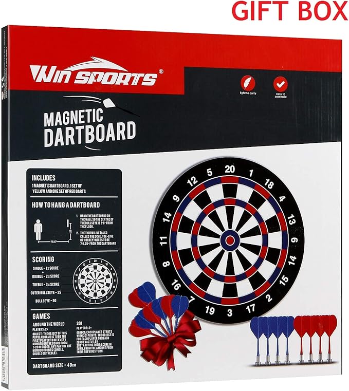 Magnetic Dart Board Game - Darts and Kids Dart Board Set,16 Inch Dart Board with 8 Strong Magnet Darts of 2 Colors,Best Kids Toy Gift Indoor Outdoor Games for Family and Friends-StrideForce Fitness