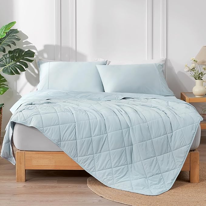 Cozy Bliss Cooling Blanket for Hot Sleepers, Q-Max 0.4 Cooling Comfort Queen Size, Cold Blankets for Night Sweats Sleeping, Ultra-Cool Lightweight Breathable Summer Blanket for Bed-StrideForce Fitness