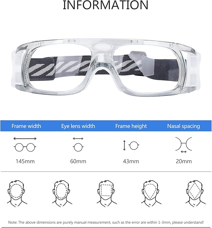 Men Basketball Glasses.Soccer Football Sport Protective Eyewear Safety Goggles,Sports Glasses For Replaceable Lens-StrideForce Fitness