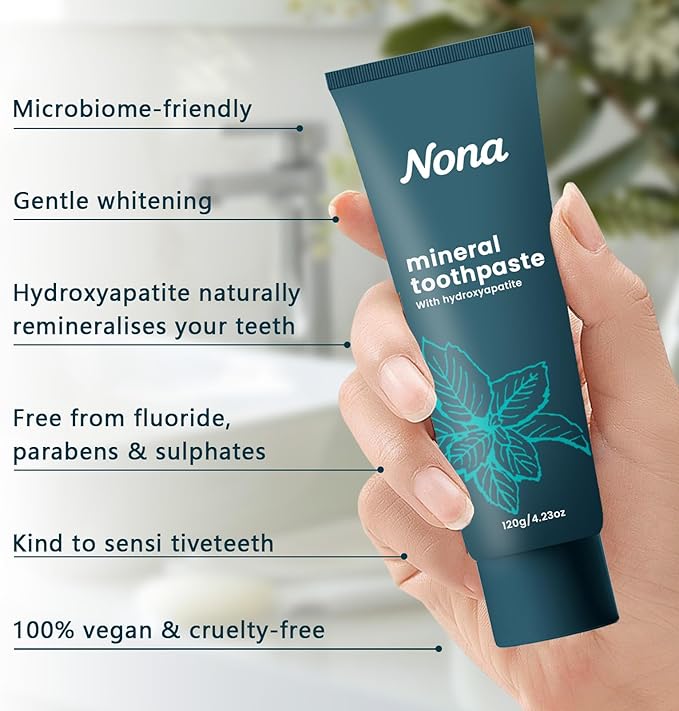 Nano Natural Probiotic Hydroxyapatite Toothpaste - Mild Mint | Fluoride-Free, Remineralizes Teeth, Freshens Breath, Suitable for Sensitive Teeth, Daily Oral Care (1pc)