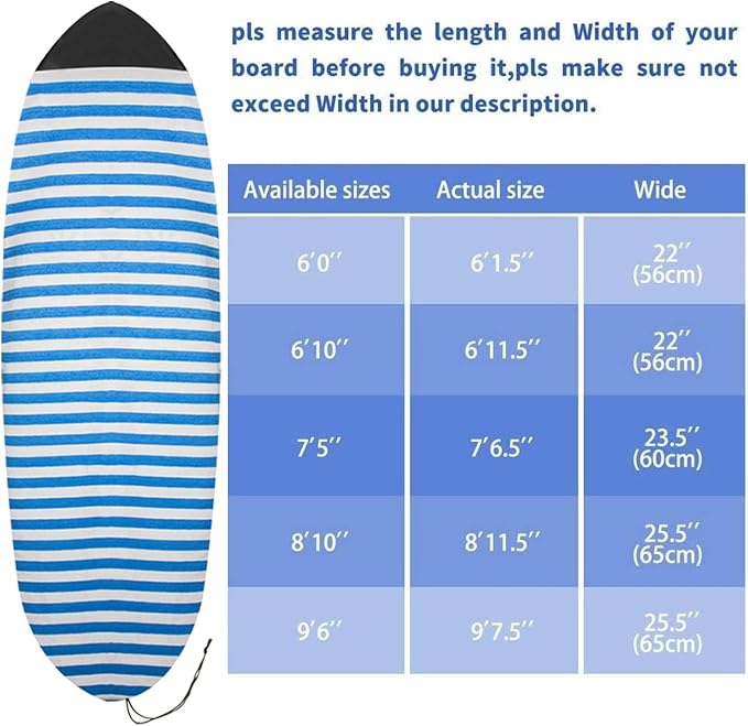 UCEDER Surfboard Sock Cover,Lightweight Stretch Board Bag for Sun Protection,Foldable Surfboard Sock Sleeve Perfect for Travel and Transportation-StrideForce Fitness