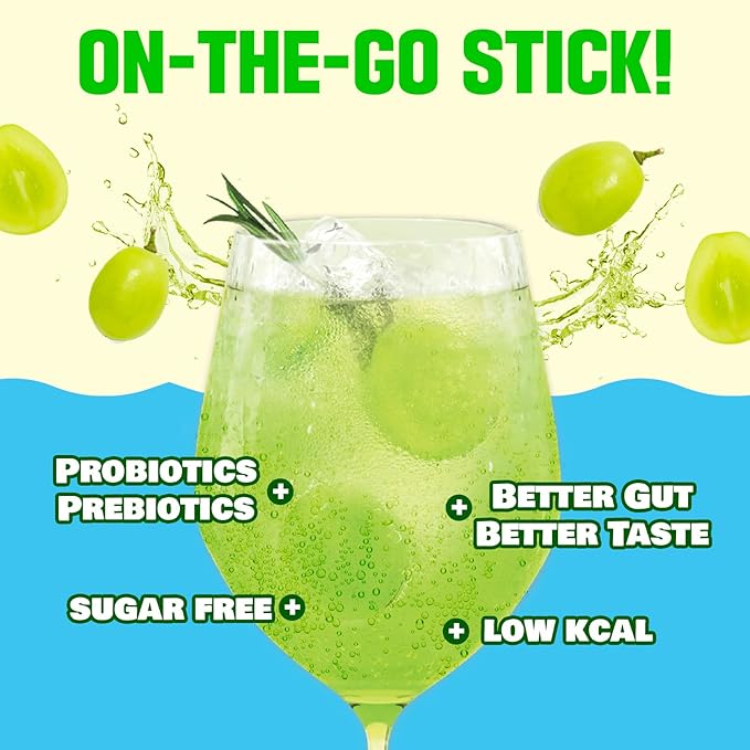 TEAZEN Shine Muscat Kombucha Tea, Electrolyte Powder & Hydration Drink Mix, Sugar Free, Live Probiotics & Prebiotics, 10 Sticks, 1.76oz-StrideForce Fitness