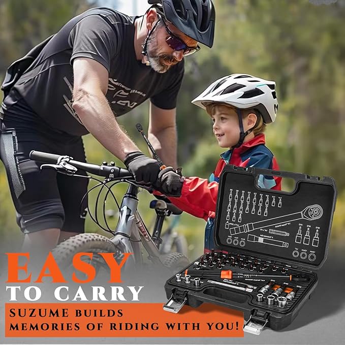 1/4-Inch Bike Torque Wrench 32PCS (20-220 in.lb/2.3-24.9 N.m) Reversible Head Dual-Scales 1/4 Torque Wrench 72 Tooth ±3% High Accuracy Click Torque Wrench Set For MTB Bicycle Maintenance-StrideForce Fitness