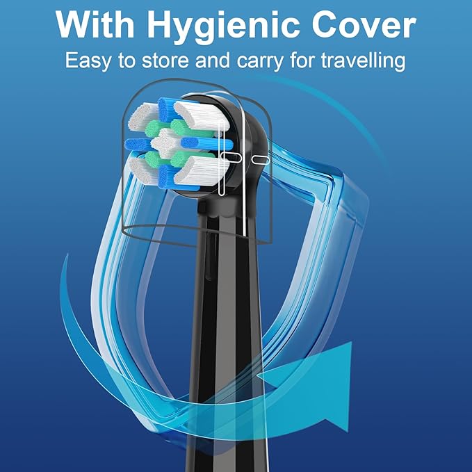 8 Pcs IO Replacement Heads Compatible with Braun Oral B iO 2/3/4/5/6/7/8/9/10 Series Electric Toothbrushes, IO Brush Heads Compatible with Oral B iO for Teeth Clean (Black)