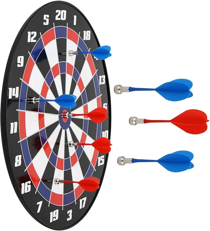 Magnetic Dart Board Game - Darts and Kids Dart Board Set,16 Inch Dart Board with 8 Strong Magnet Darts of 2 Colors,Best Kids Toy Gift Indoor Outdoor Games for Family and Friends-StrideForce Fitness