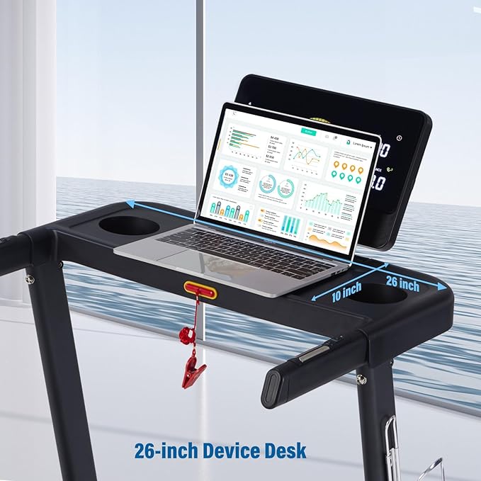 Treadmills for Home, 350 lbs Capacity, 10 MPH, 3.0HP Incline Treadmill with Bluetooth APP, 17 * 46" Belt, Running Threadmills Machine, LCD Display, 36 Programs-StrideForce Fitness