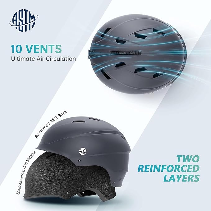 VANRORA Ski Helmet, Snowboard Helmet for Men & Women, Climate Control Venting, Dial Fit, Goggles Compatible, Removable Fleece Liner and Ear Pads, Safety-Certified-StrideForce Fitness