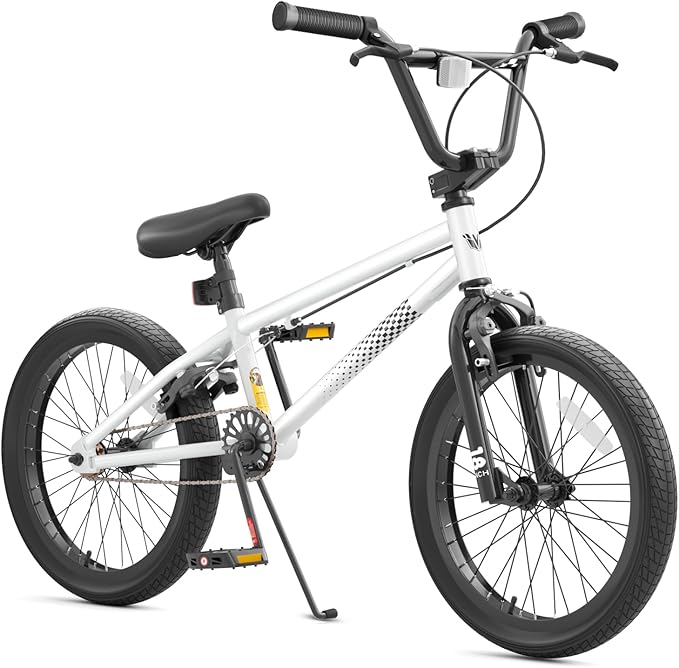 67i Boys BMX Bike 18/20 Inch Ages 8-12 Kids Bicycle with Front Rear U Brake Adjustable Seat Iron Fork 2.09" Wide Tires-StrideForce Fitness