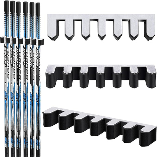 Yousoontic Hockey Stick Holder Wall Mount, 1-6 Stick Capacity, Ice and Field Hockey Organizer (Decor & Storage 2-in-1) for Home Garage Room Office Sports Decoration-StrideForce Fitness