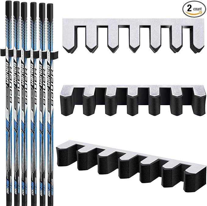 Yousoontic Hockey Stick Holder Wall Mount, 1-6 Stick Capacity, Ice and Field Hockey Organizer (Decor & Storage 2-in-1) for Home Garage Room Office Sports Decoration-StrideForce Fitness