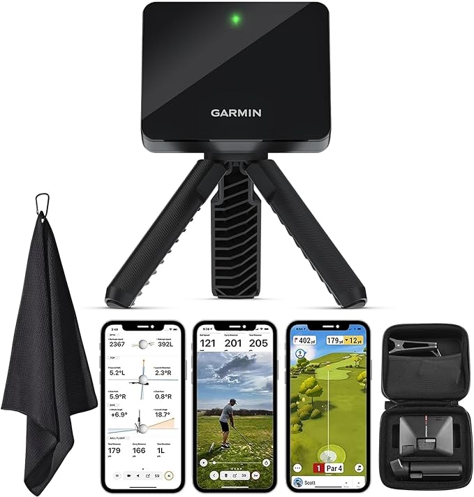 Garmin Approach R10 Portable Golf Launch Monitor | Take Your Game Home or Practice at The Driving Range | Track Metrics, Record Video or Play 43,000+ Courses with Signature Series Golf Towel-StrideForce Fitness