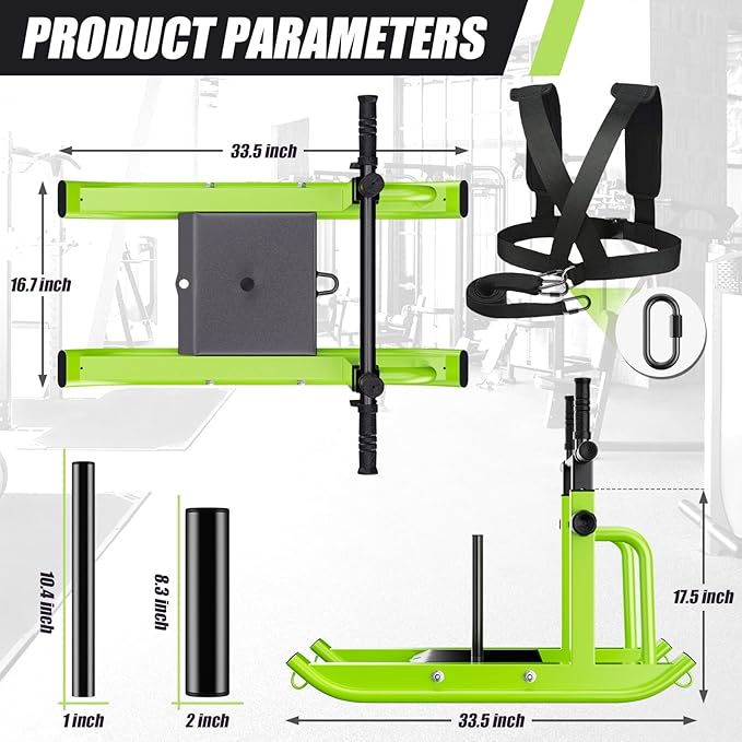 Weight Sled Adjustable Height - Weight Training Pull Sled Gym Equipment for Fitness Strength & Speed Training-StrideForce Fitness