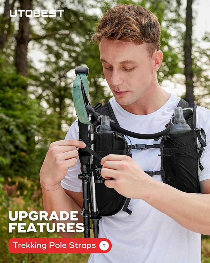 UTOBEST Upgrade Running Hydration Vest 10L, Running Backpack for Women Men Multi-Functional Storage, Adjustable Water Vest for Trail Marathon Race Jogging Cycling-StrideForce Fitness