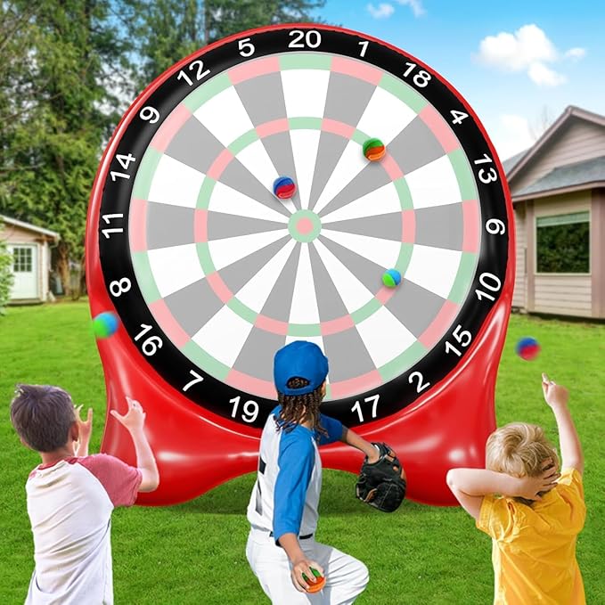 Inflatable Soccer Dart Board, Giant Kick Darts,Indoor Outdoor Lawn Yard Games for Kids Adults Family, Big Jumbo Carnival Games for Party | 6ft Dart Boards with Pump Accessories-StrideForce Fitness