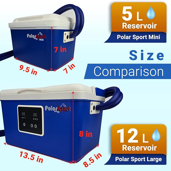 Cold Therapy Machine by Polar Sport - Ice Water Circulation System with Large Adjustable Cold Pad for Pain in The Knee, Shoulder, Ankle, Neck and Recovery After Surgery with Pump (Large)-StrideForce Fitness