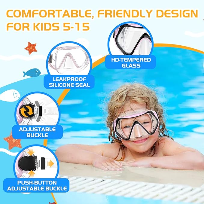 Snorkeling Gear, Dry Snorkel Set180° Panoramic Wide View,Anti-Fog Scuba Diving Mask, Professional Snorkeling Gear for Free Breathing, Swimming, Diving-StrideForce Fitness