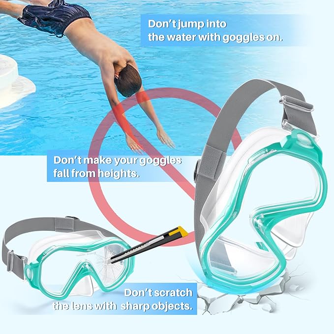 Supertrip Adult Swim Goggles Swimming Goggles with Nose Cover Elastic Fabric Strap Tempered Glass Snorkeling Gear for Adults-StrideForce Fitness