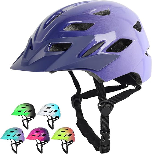 Kids Bike Helmet,Bavilk Kids Boys Girls Bike Helmets with LED Light Detachable Visor Children Youth Teen Multi-Sport for Skating Cycling Scooter Skateboard Adjustable & Lightweight 19.7"-22.4"-StrideForce Fitness