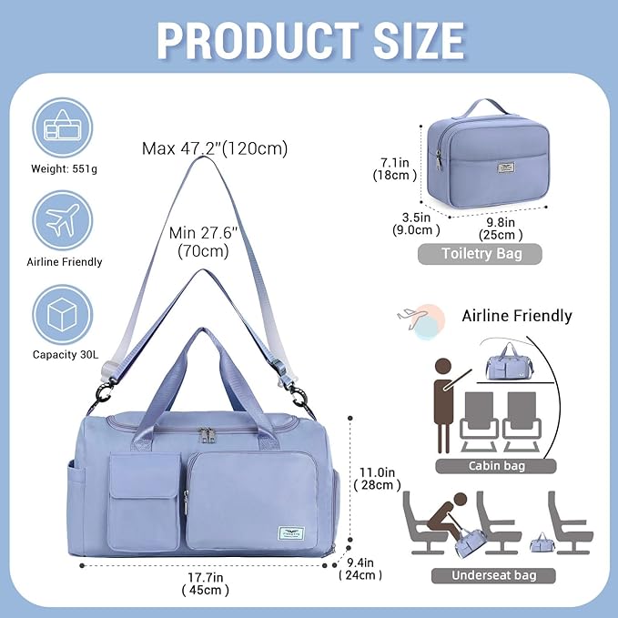 FIORETTO Women's Gym Duffle Bag with Shoes Compartment, 37L Capacity, Ideal for Travel, Gym, Sports, Duffel, Weekender-StrideForce Fitness