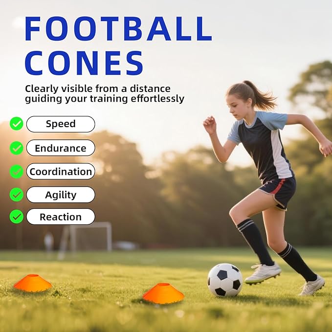 Agility Ladder Speed Training Equipment Set with 20ft Agility Ladder,4 Hurdles,12 Cones,Jump Rope,Running Parachute-Ideal Training Equipment for Kids Youth Adults in Soccer Football Basketball-StrideForce Fitness