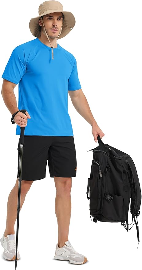 MAGCOMSEN Men's Short Sleeve UPF 50+ Sun Protection Shirts Quick Dry Athletic T-Shirt Hiking Running Swimming Rash Guard-StrideForce Fitness