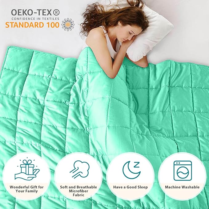 L'AGRATY Weighted Blanket - 60"x80" 20lbs Cooling Breathable Heavy Blanket Microfiber Material with Glass Beads for Adult All-Season Summer Fall Winter Soft Thick Comfort-StrideForce Fitness