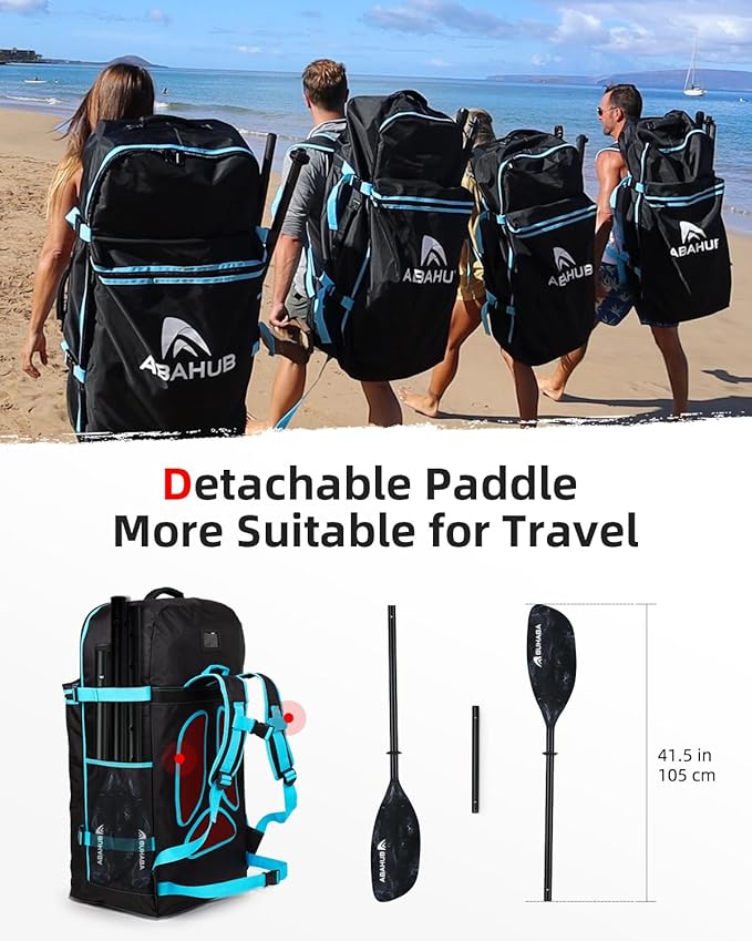 Abahub Adjustable Kayak Paddle 210-230 cm/ 230-250 cm Floating Kayaking Oars Boating Oars Canoeing Oars Black-StrideForce Fitness