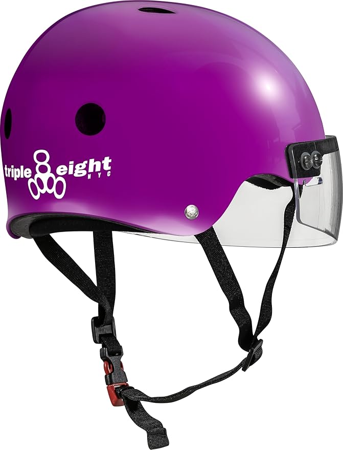 Triple Eight The Certified Sweatsaver Helmet with Visor for Roller Derby, Skateboarding and BMX-StrideForce Fitness