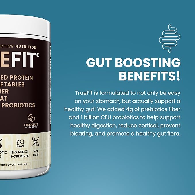 TrueFit Gut Healthy Protein Powder, Grass-Fed Whey Meal Replacement Shake with Prebiotics, Probiotics, & Organic Superfoods, Keto, Gluten Free 1.85 lbs-StrideForce Fitness