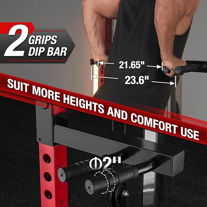 Mikolo Power Cage, 2000LB Power Rack with Independent Dual Pulley System, Multi-Function Home Gym Workout Machine for Cable Crossover-StrideForce Fitness