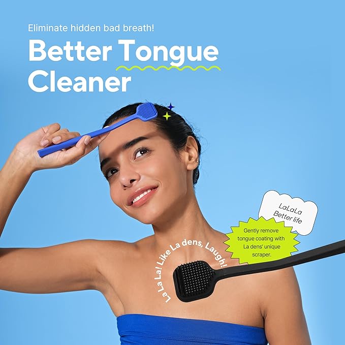 Tongue Scraper – Dual Scraper & 120 Micro Brushes for Fresh Breath, Soft TPE, Anti-Gag Design (Gray)