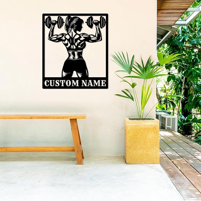 Customized Metal Gym Name Sign, Personalized Sports Room Wall Art,Metal Gym Sign,Unique Fitness Wall Sign, Gym Lovers Unique Gift, Gym Wall Art,Training Center Sign (Style-13)-StrideForce Fitness