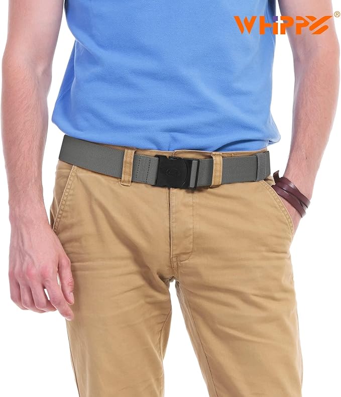 WHIPPY Mens Elastic Stretch Belt Unisex Adventure Web Belt for Women Men with Non-Metal Buckle Adjustable Belts-StrideForce Fitness
