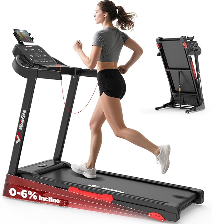 3.5HP Folding Treadmills for Home with Incline Optional, 300 lbs Capacity, 8.0MPH Speed, 17'' Wide Belt, App, Bluetooth Connection, 64 Programs, USB Charging Port, BMI Detector for Home Use-StrideForce Fitness