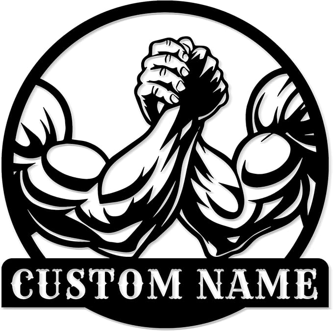 Customized Metal Gym Name Sign, Personalized Sports Room Wall Art,Metal Gym Sign,Unique Fitness Wall Sign, Gym Lovers Unique Gift, Gym Wall Art,Training Center Sign (Style-10)-StrideForce Fitness