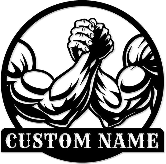 Customized Metal Gym Name Sign, Personalized Sports Room Wall Art,Metal Gym Sign,Unique Fitness Wall Sign, Gym Lovers Unique Gift, Gym Wall Art,Training Center Sign (Style-10)-StrideForce Fitness