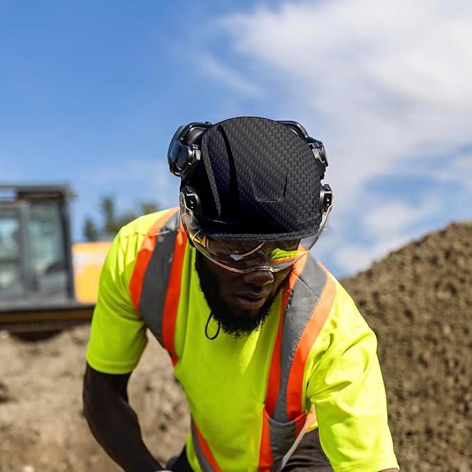 GE Safety Helmet: ANSI Type 2 Class G & E, Advanced Impact Technology, Ultra Comfortable Memory Foam, Heat Stress Reduction, Compatible with Accessories, Adjustable Size OSHA Approved-StrideForce Fitness