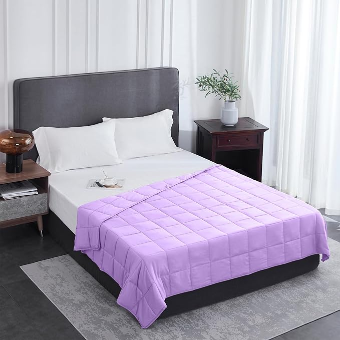 L'AGRATY Weighted Blanket - 48"x72" 20lbs Cooling Breathable Heavy Blanket with Glass Beads for Adult All-Season-StrideForce Fitness