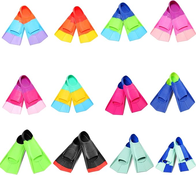 Kids Swim Fins,Short Comfortable Flippers for Lap Swimming and Training for Child,Girls,Boys,Beginners-StrideForce Fitness