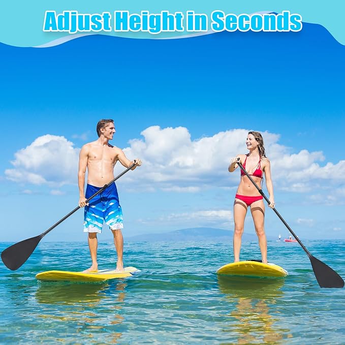 2 Set of 3 Pieces Sup Paddle Board Paddle Kayak Adjustable Stand up Oar Aluminum Alloy Lightweight Replacement Paddleboard Detachable Aluminum Alloy Shaft for Surfing Fishing-StrideForce Fitness